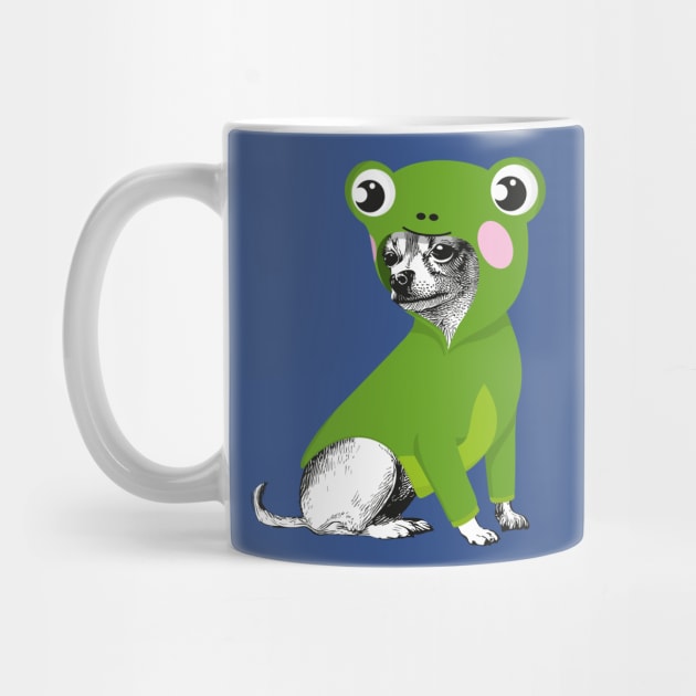 Funny Chihuahua dressed as frog by Elizeta